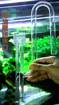 Stiklo Vandens Paviršiaus Alyvos Separatorius Akvariumo Augalų Filtras Įtekėjimo Vamzdis