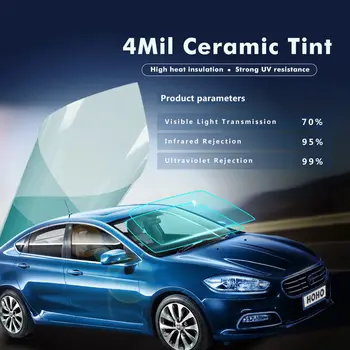 Sunice 4 mln. litų vertės šviesiai mėlyna VLT70% 99%UV Automobilių Langų Plėvelės Auto Automobilis skėtį nuo saulės Lango Lipdukas Šilumos Mažinimo automobilių Folijos 1.52x3m
