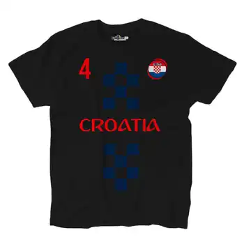 T-shirt Futbolo 2 Nacionalinės Perisic Kroatija 4 S Juoda