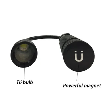 T6 LED Žibintuvėlis Ypač Ryškus, Reguliuojamas Degiklio Žibintų Kempingas Medžioklės Žibintuvėlis Šviesos 10W Magnetas Lempos Naudoja 18650/AAA Baterijos