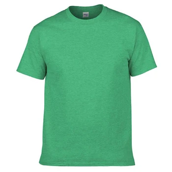 T76-215C Nauja Medvilniniai moteriški vyriški marškinėliai Kieto Short-sleeve O-kaklo Žalia Viršų Tee Marškinėliai