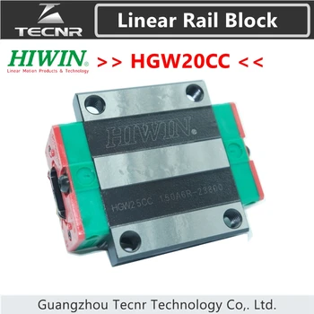 Taivano originalus HIWIN HGW20CC linijinis kreipiamoji skaidrių vežimo blokuoti slankiklį linijinių bėgiai