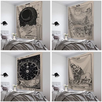 Taro Kortų Gobelenas Sienos Kabo Astrologija Būrimą Lovatiesė Paplūdimio Kilimėlis