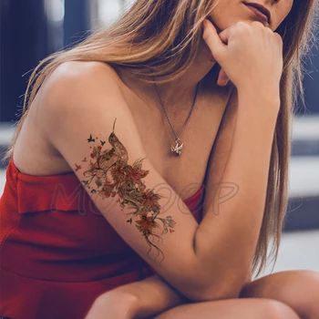 Tatuiruotė lipdukas Kinijos rašalo slyvų žiedų Naujų Vandeniui Laikinai gražių augalų elementas, Kūno Menas Ranka, Koja, Mergina Moterys Vyrai vaikas