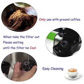 Taurės atsarginių dalių Juodos spalvos Daugkartinio naudojimo Kavos Filtrai Mažas Kavos Filtras Suderinamas su Keurig Mano K-Taurė 2.0 Visus Keurig