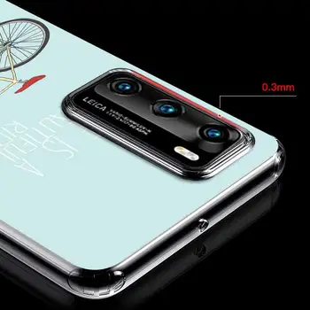 Telefono Dėklai Huawei 30 P40 Lite E P Smart 2019 2021 Z P20 Pro Aišku, Minkštas Stabdžių Rudenį Padengti Krepšiai DVIRATĮ DVIRAČIU Meno