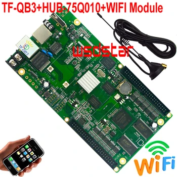 TF-QB3+HUB-75Q010+WIFI Modulis, USB+Tinklo prievadą, LED valdiklis 576*512 1024*288 spalvotas asinchroninis LED kontrolės kortelės 2vnt/daug