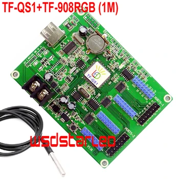 TF-QS1+TF-908RGB Temperatūros Jutiklis 256*32 2*HUB75B & 4*HUB08 USB Full asinchroninis LED kontrolės kortelė