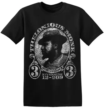 Thelonious Monko Marškinėliai Retro Grafinis Spausdinti Black Džiazo Muzikos Kapela Tee 4-A-045 Trumpas Rankovės Mens Oficialaus Marškinėliai