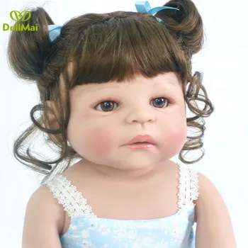 Tikroviška 22 Colių Reborn Baby Lėlės Visą Silikono Vinilo Kūno naujagimių bebe mergina lėlės l.o.l žaislas staigmena dovanos