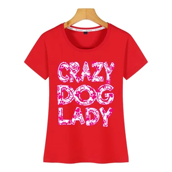 Topai Marškinėliai Moterims crazy dog panele Seksuali Harajuku Užsakymą Moterų Marškinėlius
