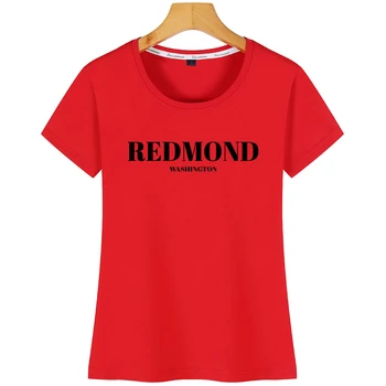 Topai Marškinėliai Moterims Vašingtono Redmond Jav Dizaineris Edition Pagrindinės Juodosios Medvilnės Marškinėlius