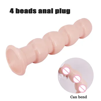 Traukti karoliukai analinis kaištis modeliavimas dildo gali strapon Galingas gyvis moterų masturbator tikroviškas dildo sekso žaislai grybų butt plug