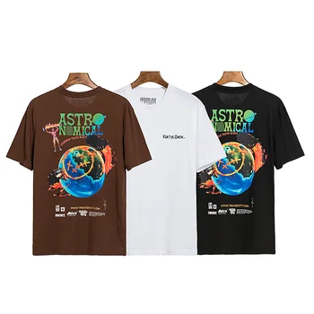 Travis Scott Marškinėliai Cactus Jack Aukščiausios Kokybės Astroworld viršuje Tees kanye west streetwear Harajuku Astroworld T-Shirt Vyrai Moterys