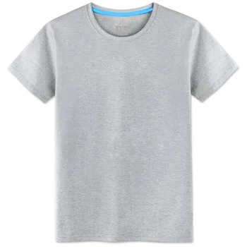 Trumparankoviai marškinėliai vyriški apvalios kaklo vasaros medvilnės vientisos spalvos plius trąšų XL prarasti vidutinio amžiaus tėvas pakrauti
