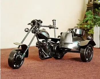Trys Motociklą Modelis Senovinių Namų Dekoro Kūrybos Metalo Kambarį Papuošalai Jūrmylių Dekoro Mini Sodo Puošmena