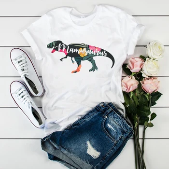 Tumblr T Shirt marškinėliai Moterims Mama Mama Dinozaurų Spausdinti Motina Drabužių Tees Viršūnes Grafinis Moterų, Merginų, Moterų Lady T-Shirt