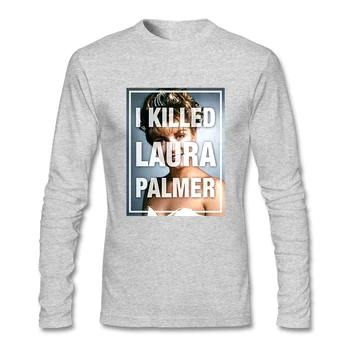 Twin Peaks aš Žuvo Laura Palmer T-shirts Mens CrewNeck ilgomis Rankovėmis Medvilnės Kietas Vyrų T Shirts Azijos Dydis