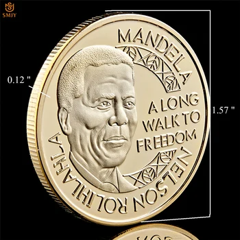 Tėvas Afrikos Nelsono Mandelos Aukso/Sidabro Padengtą Pietų Afrikos Nacionalinių Prezidento Suvenyrų Monetos Vertė, W/PCCB Prabanga Turėtojas