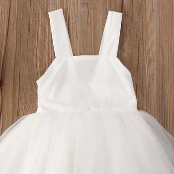 UK Mergina 1T-6T Bridesmaid Suknelę Kūdikių Gėlių Vaikas Šalies Lankas Nėrinių Vestuvių Suknelės Princesė