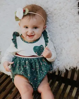 UK Princesė Bamblys Baby Girl Skater Dress Vaikas Gėlių Medvilnės Bodysuit Baby Kūdikių Drabužiai Mergaitėms ilgomis Rankovėmis Gėlių Bodysuits