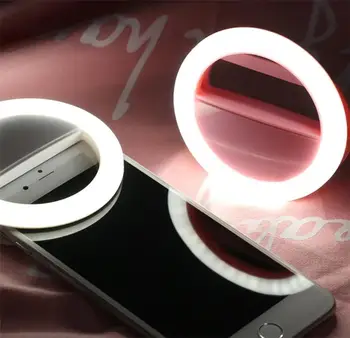 Universalus Nešiojamų Klipą Selfie Žiedas Šviesos Telefonas Įkraunamas Mini LED Telefono Selfie Užpildyti Šviesos Fotografijos Livestream