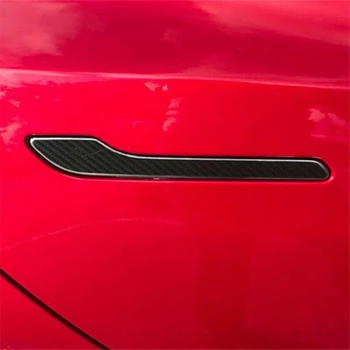 Už Tesla Model-3 Automobilių Anglies Pluošto Lipdukas Tesla 3 Išorinė Rankena, Anglies Pluošto Lipdukas 4Pcs