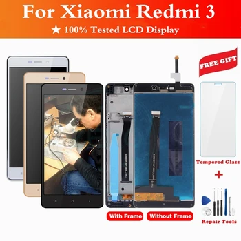 Už Xiaomi Redmi 3 LCD Ekrano Rėmelis Jutiklinio Ekrano Skydelis LCD skaitmeninis keitiklis Skirtas Redmi3 Ekranas Asamblėjos Pakeitimas, Remontas, Dalys