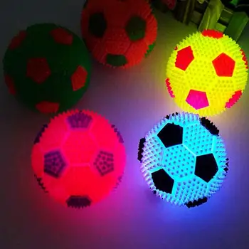 Vaikai LED Šviesos Bouncy Kamuolys Mirksi Futbolo Žėrintis Futbolo Piskliwy Garso Žaislas