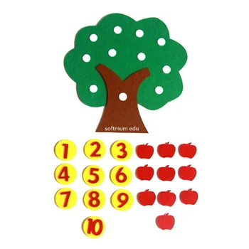 Vaikai Matematikos obelis Žaislai Montessori Mokymo priemonių skaičiavimo 1-10 Darželio vadovą 