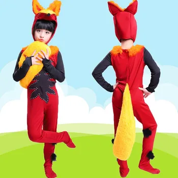 Vaikai, Mergaitė, Berniukas Animaciją Gyvūnų Fox Cosplay Kostiumų Drabužiai, Vaikų Dienos, Helovyno Cosplay jumpsuit Etape šokio kostiumai