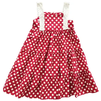 Vaikai Suknelės Mergaitėms 2019 Naujų Vaikų Liemenė Vaikiška Suknelė Suspender Suknelė Baby Princess Dress Bamblys Drabužius Dot Nėriniai,#5300