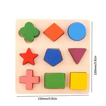 Vaikams Kūdikių Mediniai Geometrijos Blokuoti Galvosūkiai Vaikams Pažinimo Žaislas Ankstyvasis Ugdymas Švietimo Žaislas Vaikams Dovanų