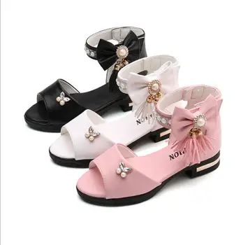 Vaikų batai mergaitėms sandalai vasarą princesė batai 2019 naujas didelis vaikų studentai merginos minkšto dugno korėjos Romos batai