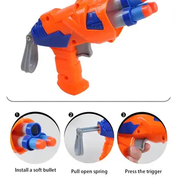 Vaikų Orange Blue Minkšta Kulka Pistoletas Žaislas Vaikų Lauko Įdomus Žaislas, Minkšta Kulka Fotografavimo Plastiko Žaislas Ginklą Berniukas Atsitiktinai Spalva