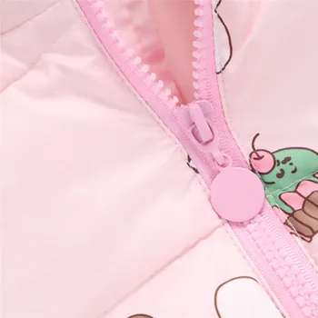 Vaikų žiemos medvilnės kailis Bamblys Kūdikių Mergaičių Žiemos Animacinių filmų Vėjo Chalatą su Gobtuvu Šiltas Outwear Striukė #4S16