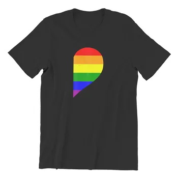 Vaivorykštė Širdies LGBT Atitikimo Gėjų Poros Valentino T-Shirt Porų Atitikimo Mielas Kawaii Negabaritinių Plius Dydis Drabužių 10800