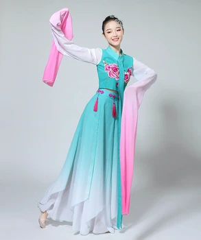 Vandens rankovėmis senovės kinų kostiumas hanfu suknelė etapo rezultatus drabužių hanfu moterų etape kostiumas yangko šokio kostiumai