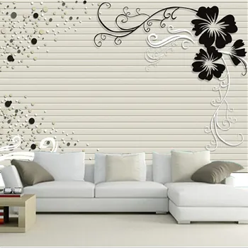 Vartotojo 3D freskomis, Minkštos linijos modelis freskomis papel de parede, gyvenamasis kambarys su sofa-lova, TV wall miegamojo sienos popieriaus