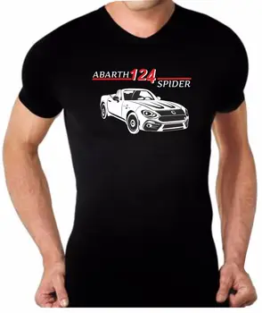 Vasaros 2019 Medvilnės Vyrų Mados Vasaros Stiliaus Prekės Ženklo Automobilių Jersey Abarth 124 Spider T-Shirt Automobilių Sporter Kabrioletas Roadstero Kaklo Marškinėlius