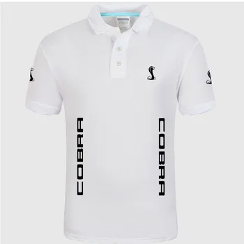 Vasaros Aukštos kokybės prekės Kobra logotipu polo trumpomis rankovėmis marškinėliai Mados atsitiktinis Kietojo Polo Marškinėliai, unisex marškinėliai