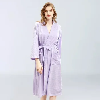 Vasarą Didelio Dydžio Pliurpalas Audinio Chalatai 2021Newest Stiliaus Kietas Pora Pižama, Kvėpuojantis Japonijos Sleepwear Miega Chalatai Plius