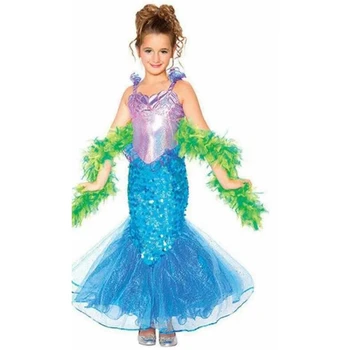 Vasarą Kūdikis, Mergaitė Ariel Suknelė Gimtadienio vakarėlis, Helovinas Karnavalas Mergaitė Undinėlė Cosplay Kostiumų Vaikų Mermaid Dress Up