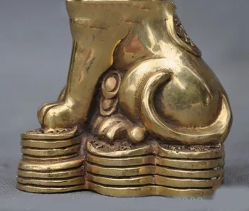 Vestuvių dekoravimas Kinija bronzos Feng shui laimingas Zodiako gyvūnų gerovės monetos yuanbao šuns statula Naujųjų Metų