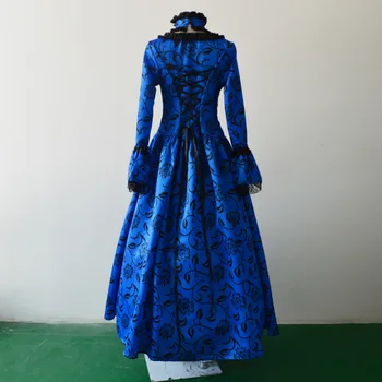 Viduramžių Gotikos Karalienės Viktorijos Suknelė Nėrinių Apdaila Varpas Rankovėmis Kamuolys Suknelė 18-ojo Amžiaus Teatro Kostiumų Moterų Helovinas Fancy Dress