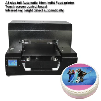 Visiškai automatinė A3 dydžio tortas spausdinti Maisto spausdintuvas mašina 18cm aukščio reguliavimas automatiškai