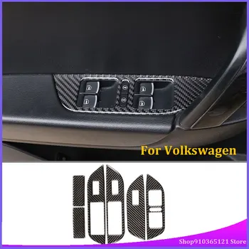 Volkswagen Touareg 2011-2018 Stiklo Pakėlimo Jungiklį Rėmo Nekilnojamojo Anglies Pluošto (Minkštas) Automobilio Salono Modifikacija