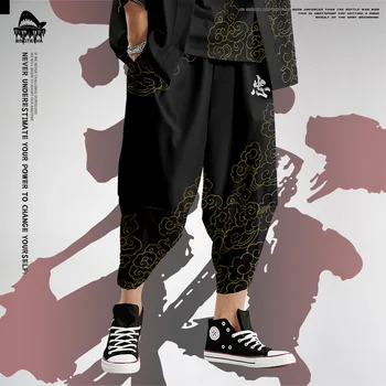 Vyrai Hip-Hop Juodos Kelnės Sweatpants Darbo Drabužiai Vyrams Streetwear Haremo Kelnės Mados Kelnės