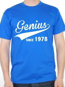 Vyrai Viršūnes Tees 2018 M. Vasaros Mados Naujų Atspausdinta Marškinėliai Trumpomis Rankovėmis Vyrams Genijus Nuo 1978 Asmeninį T Shirts