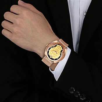 Vyriški Žiūrėti Kaukolė Stiliaus Kvarcinis Vyrų Laikrodžiai Kaulų Prabangos Prekės ženklo Kūrybos Vyrų Laikrodis Plieno, Aukso Vyrai Žiūrėti relogio masculino
